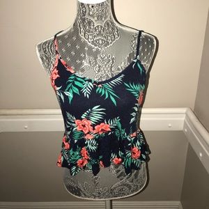 Charlotte Russe Tropical Peplum Tank